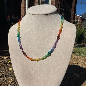 Natural Gemstone Beaded Necklace with 14kt solid gold clasp